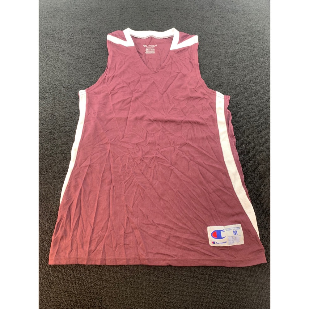 Champion Kids Jersey Tank Top Burgundy V‎ Neck Double Dry Size M
